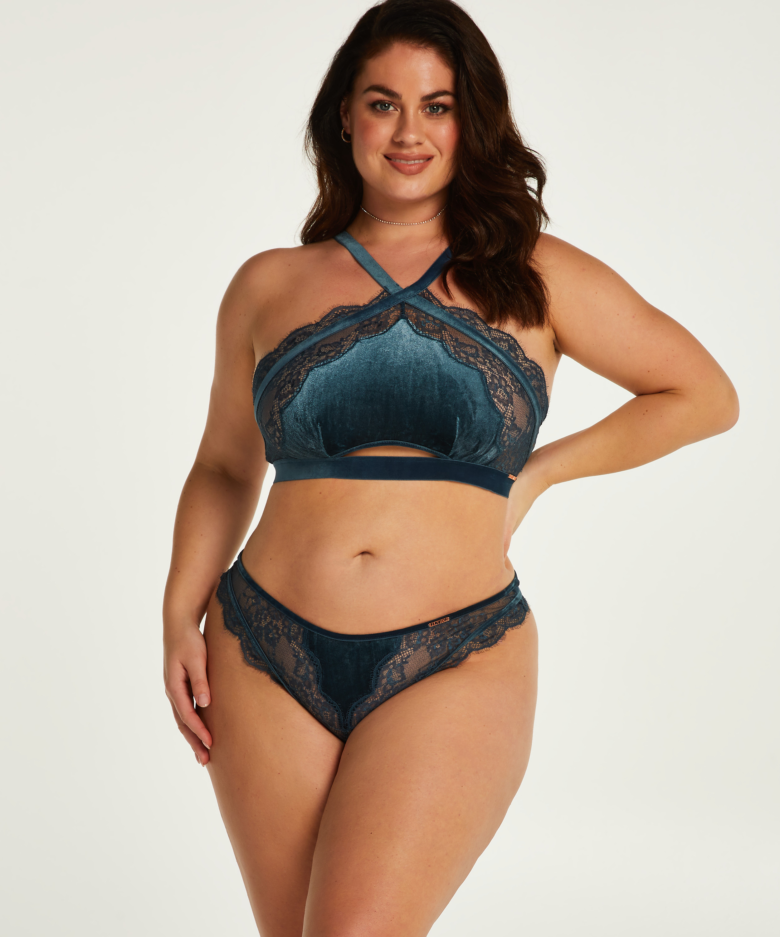Janelle High-cut Thong Curvy Lucy Hale, Blue, main