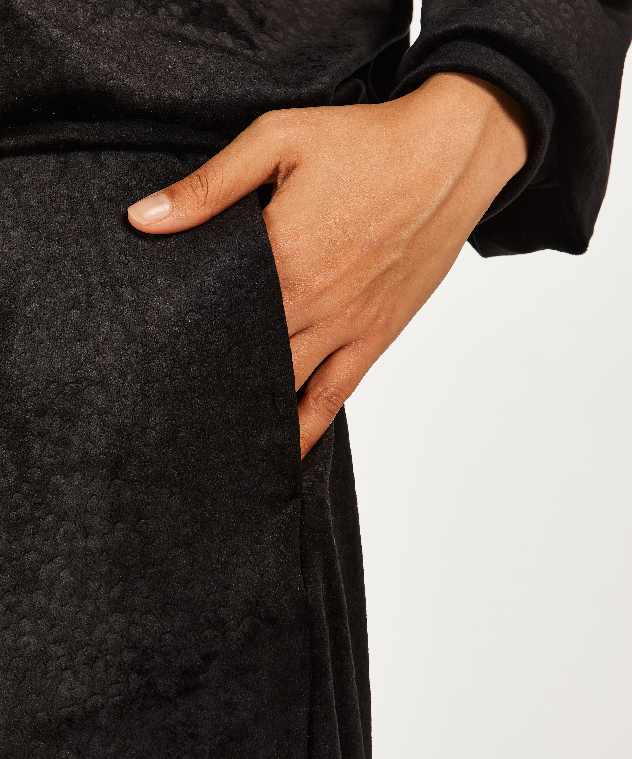 Petite Velours Jogging Pants, Black, main