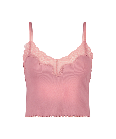Cami rib lace Mia HKM x NA-KD, Pink