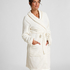 Fleece Bathrobe, White