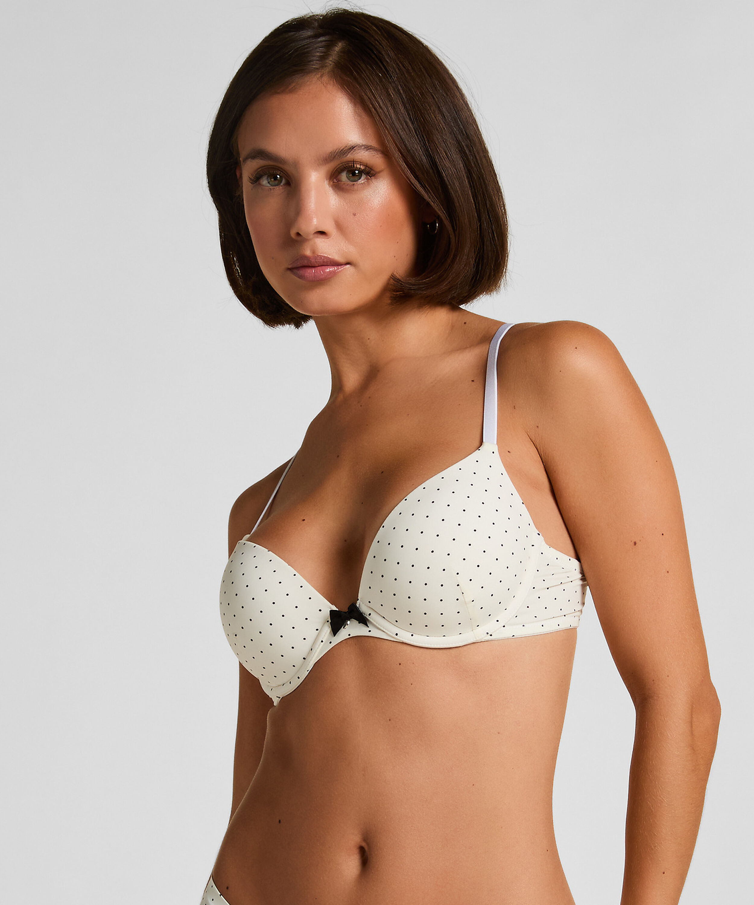 Plunge Padded Underwired Bra, White Plunge Padded Underwired Bra, White