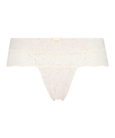 Cotton boxer thong, Beige