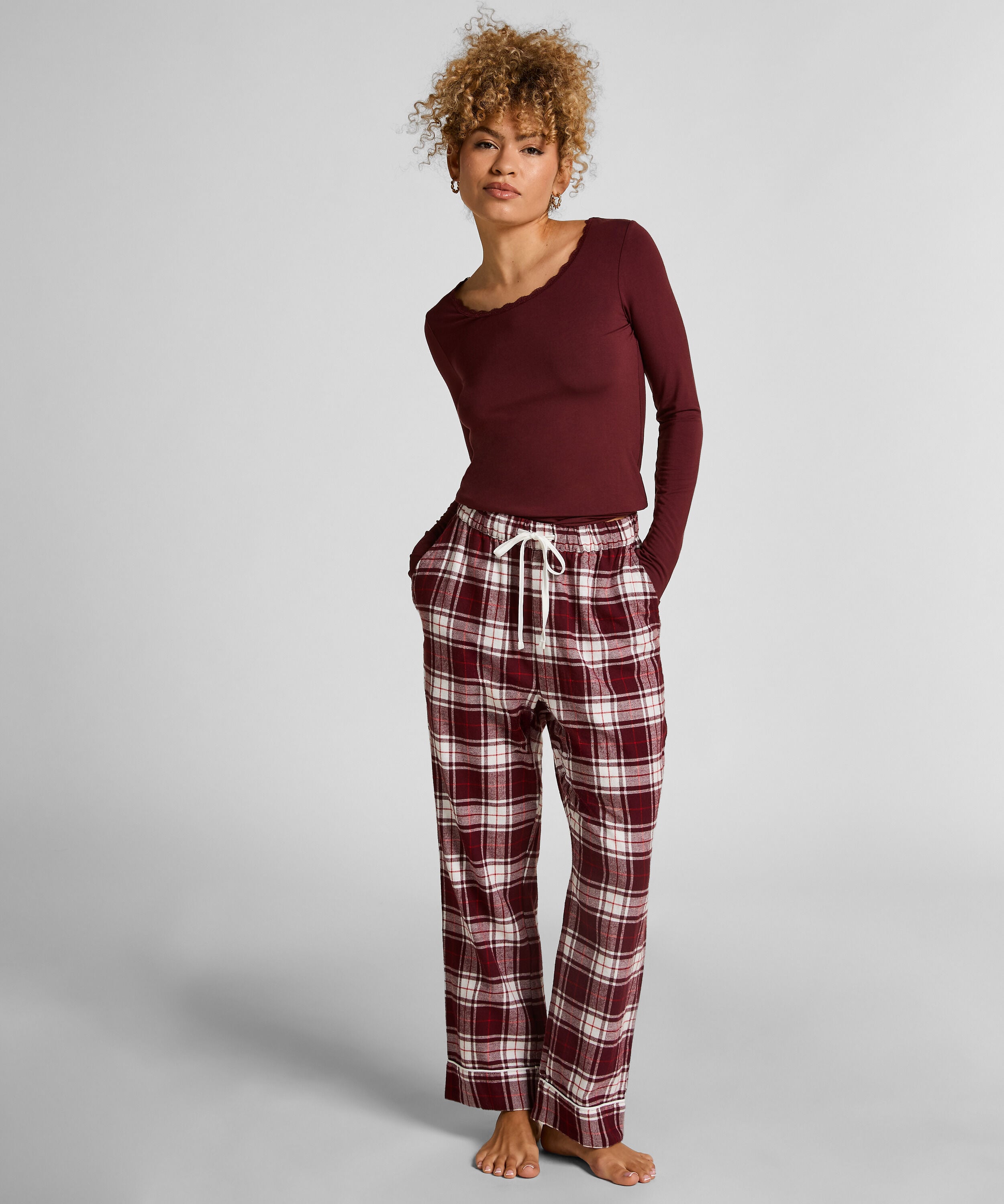 Flannel Pyjama Pants, Purple
