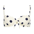 Padded underwired bikini top Scallop Dot, White