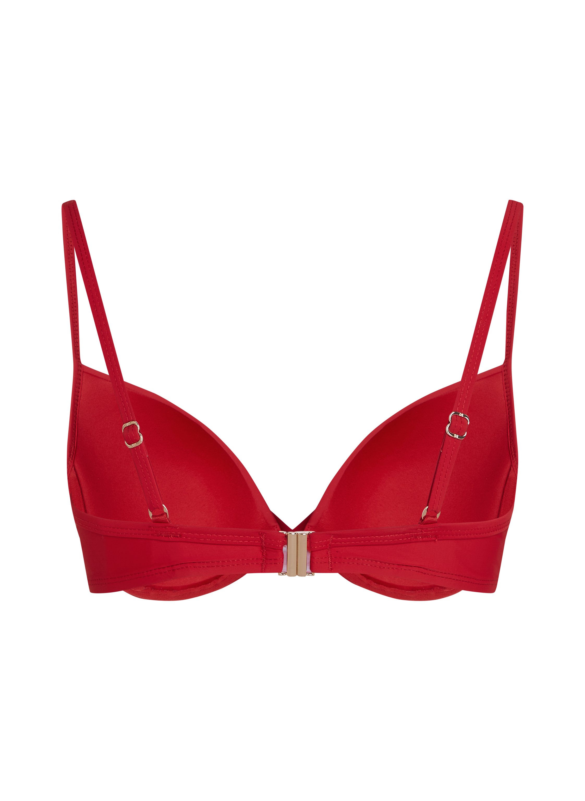 Luna padded bikini top, Red, main