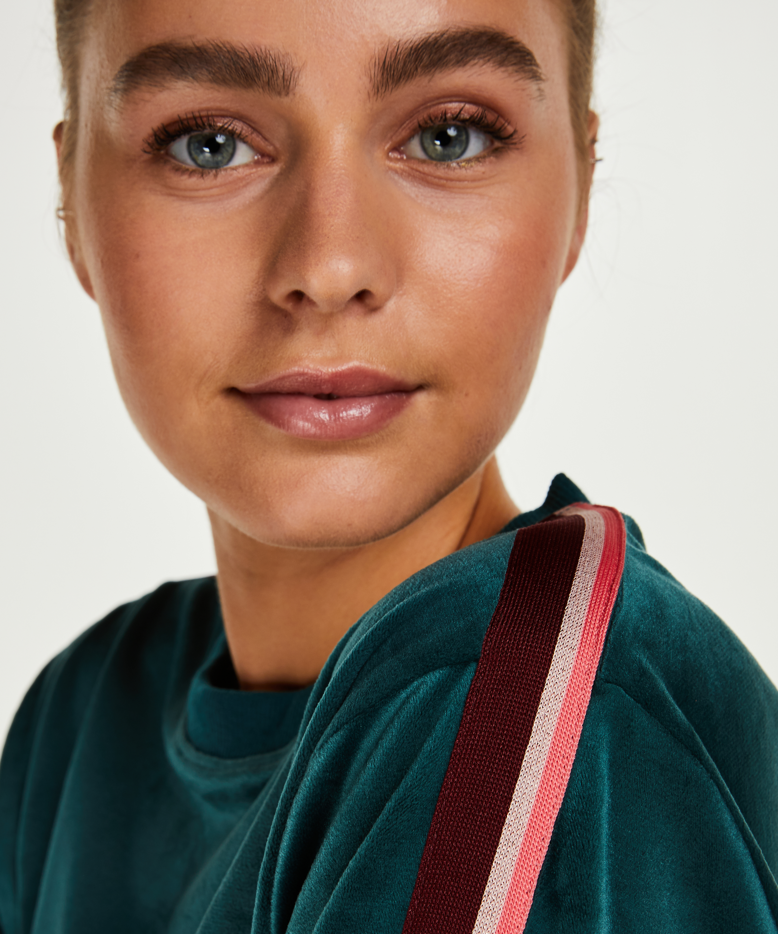 Striped Velvet Top, Green, main