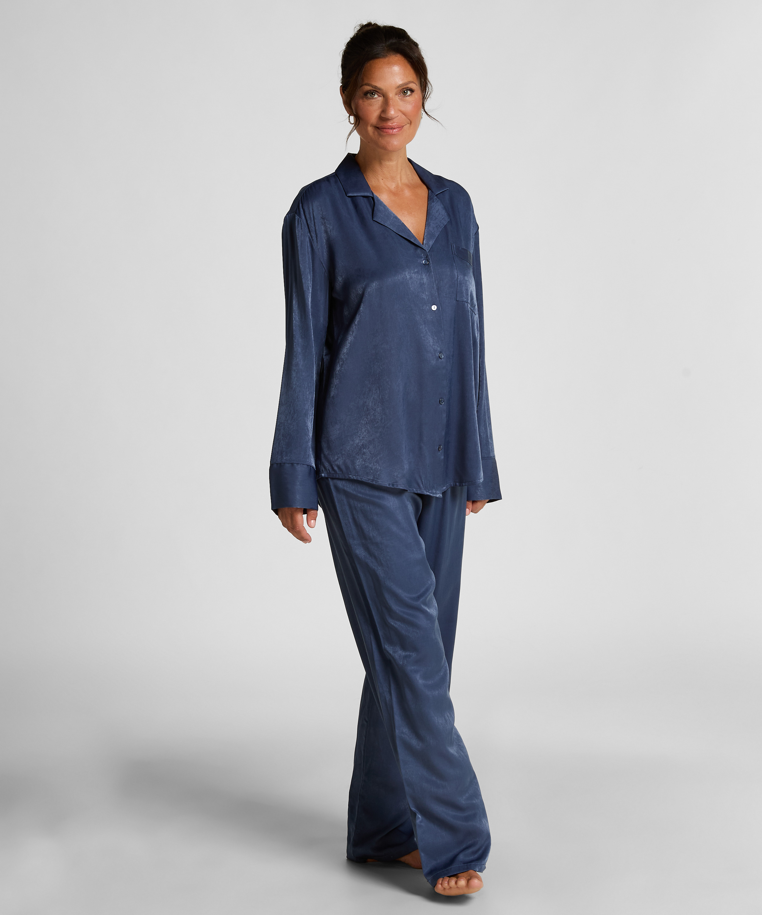 Satin Trousers, Blue, main