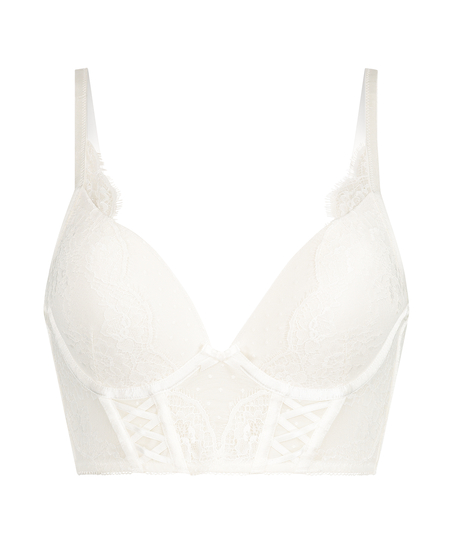 Jolie Padded Push-up Longline Underwired Bra, White