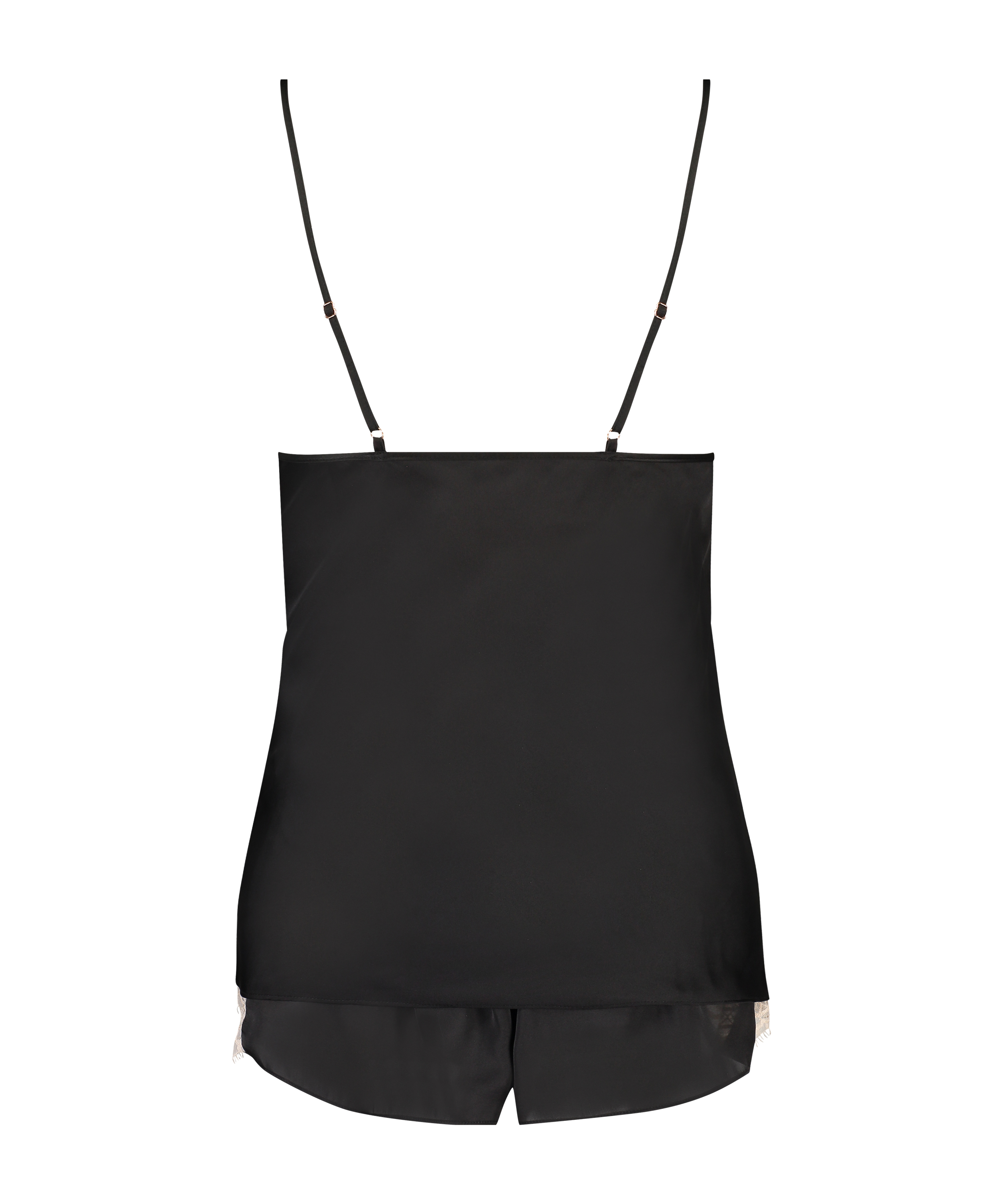 Satin Pyjama Set, Black, main