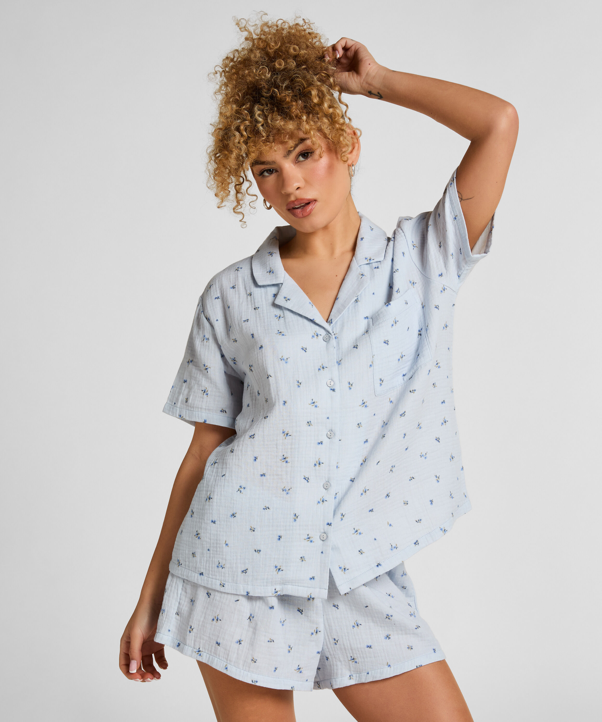 Muslin Short, Blue
