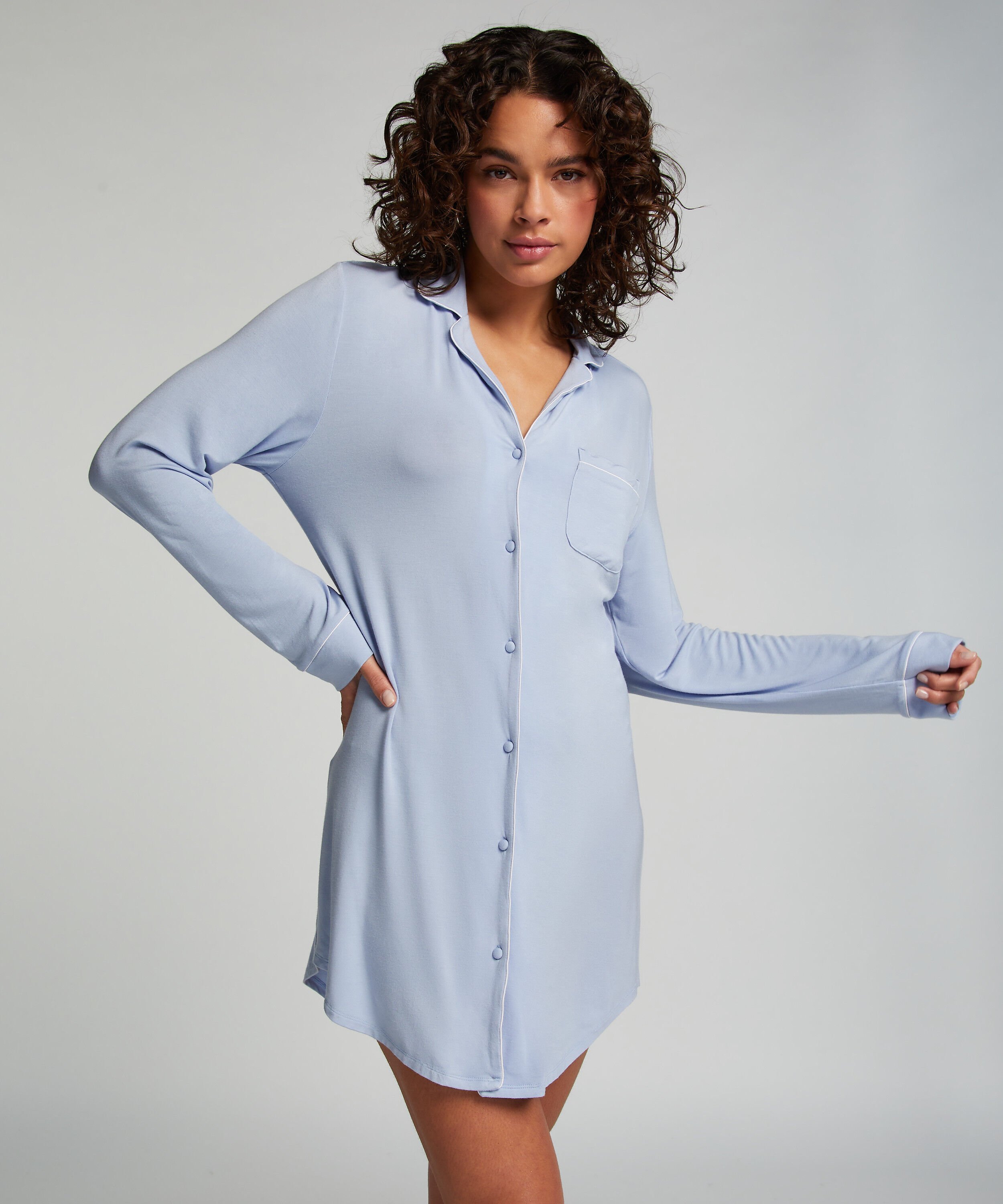 Essential Jersey Shirtdress, Blue
