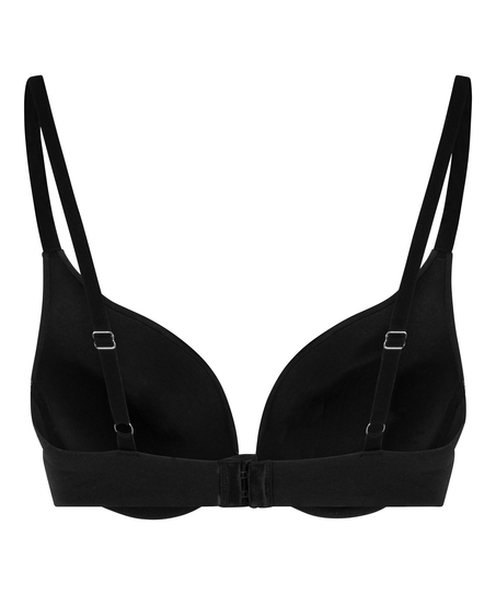 Cotton Padded Underwired Push-Up Bra, Black