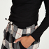 Petite Twill Check Pyjama pants, Black