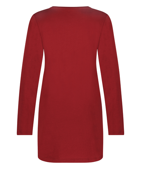 Round Neck Nightshirt, Red