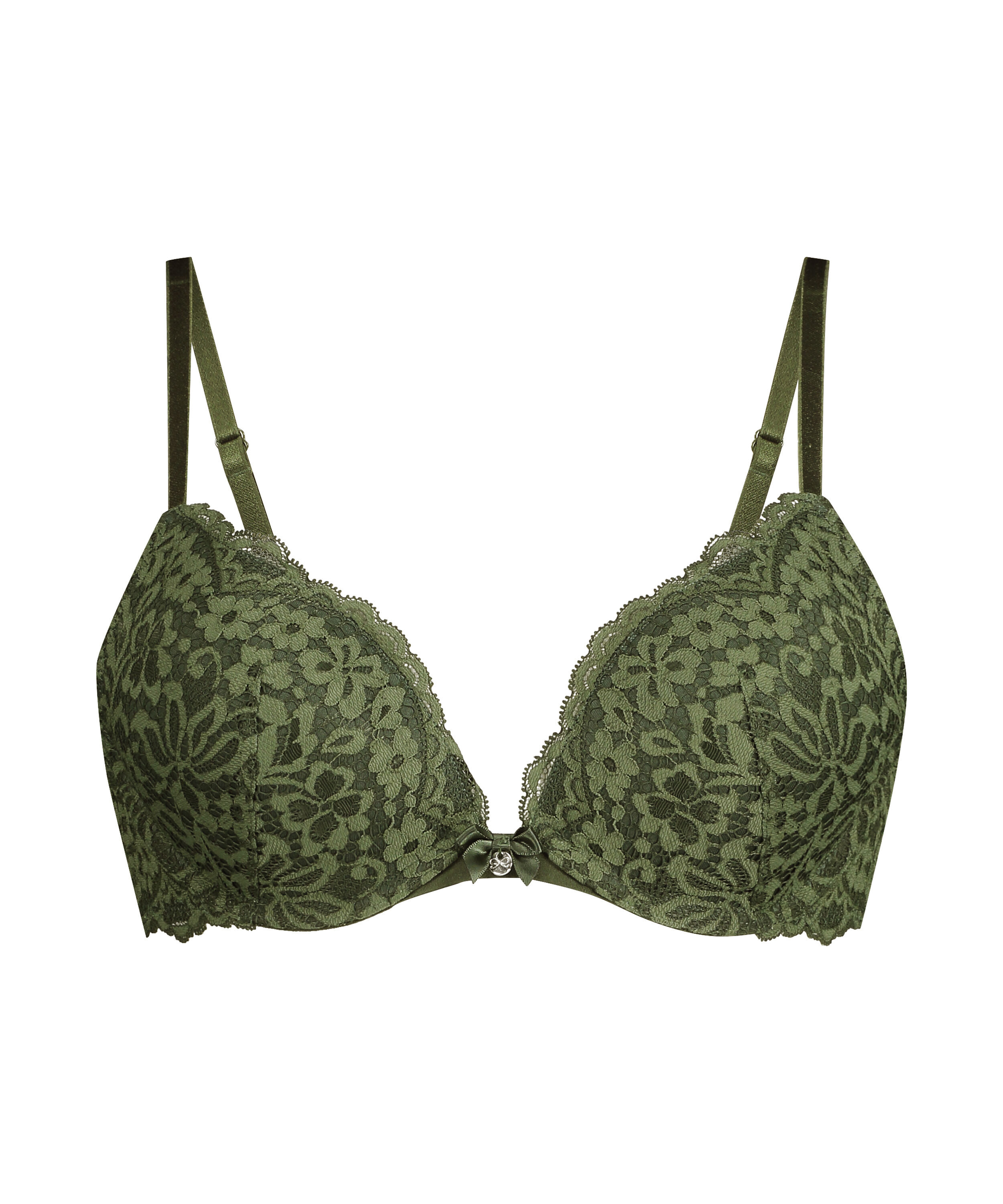 Rose padded push-up bra, Green