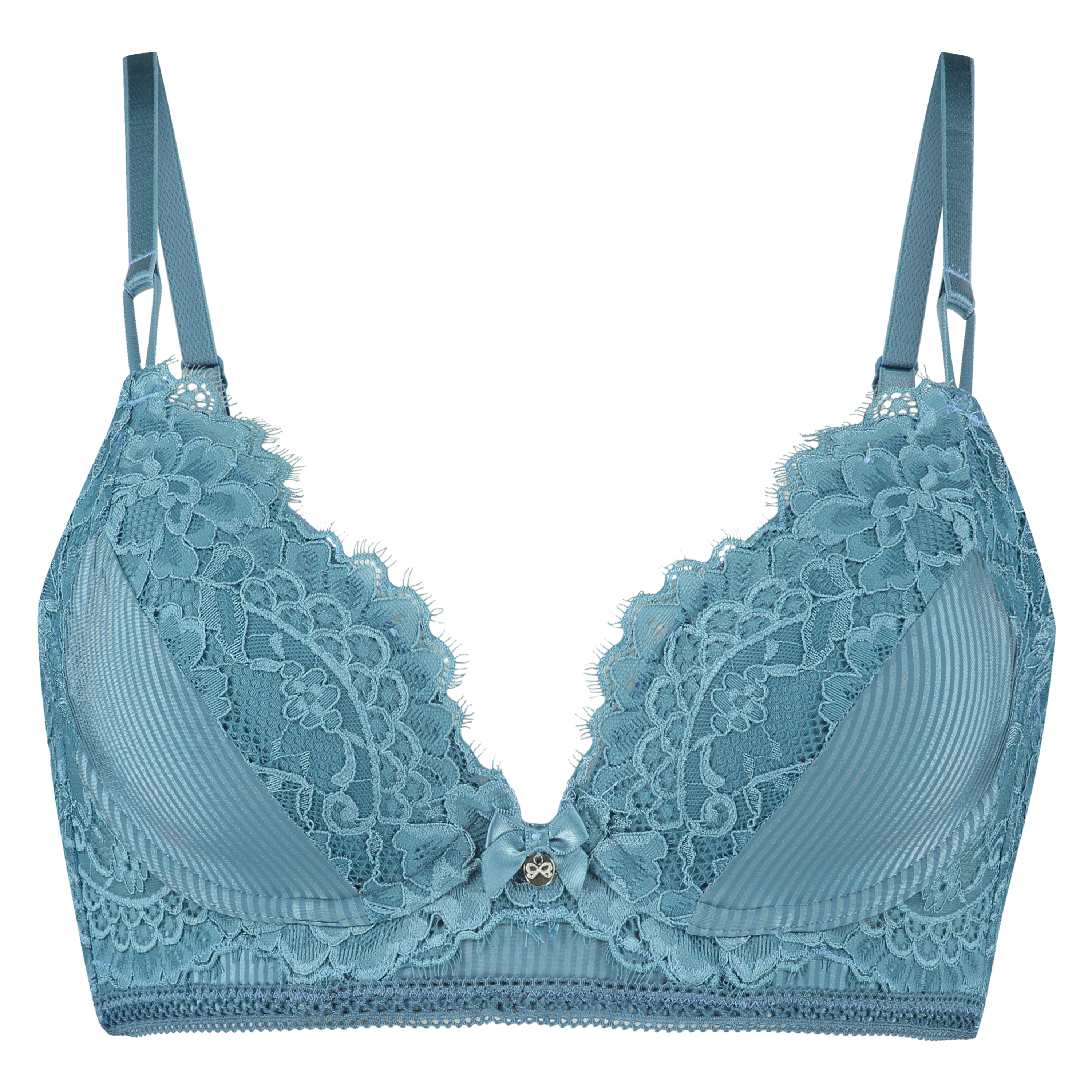 Lotte Padded Longline Underwired Bra, Blue, main