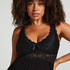 Nora Lace Slip Dress, Black