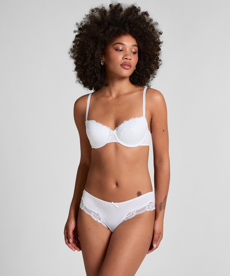 Secret Lace Padded Underwired Bra, White