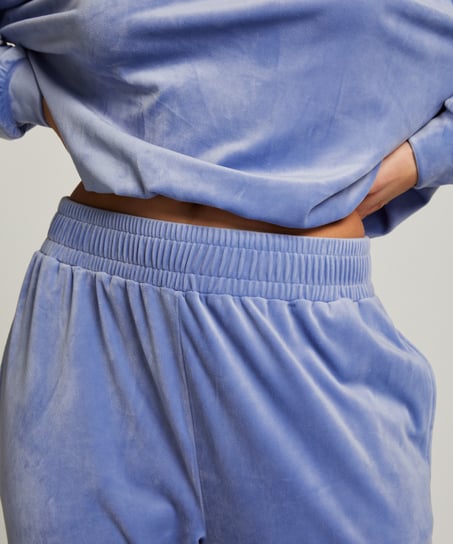 Velours Jogging Pants, Blue