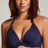Kai Padded Underwired Push-Up Bikini Top, Blue