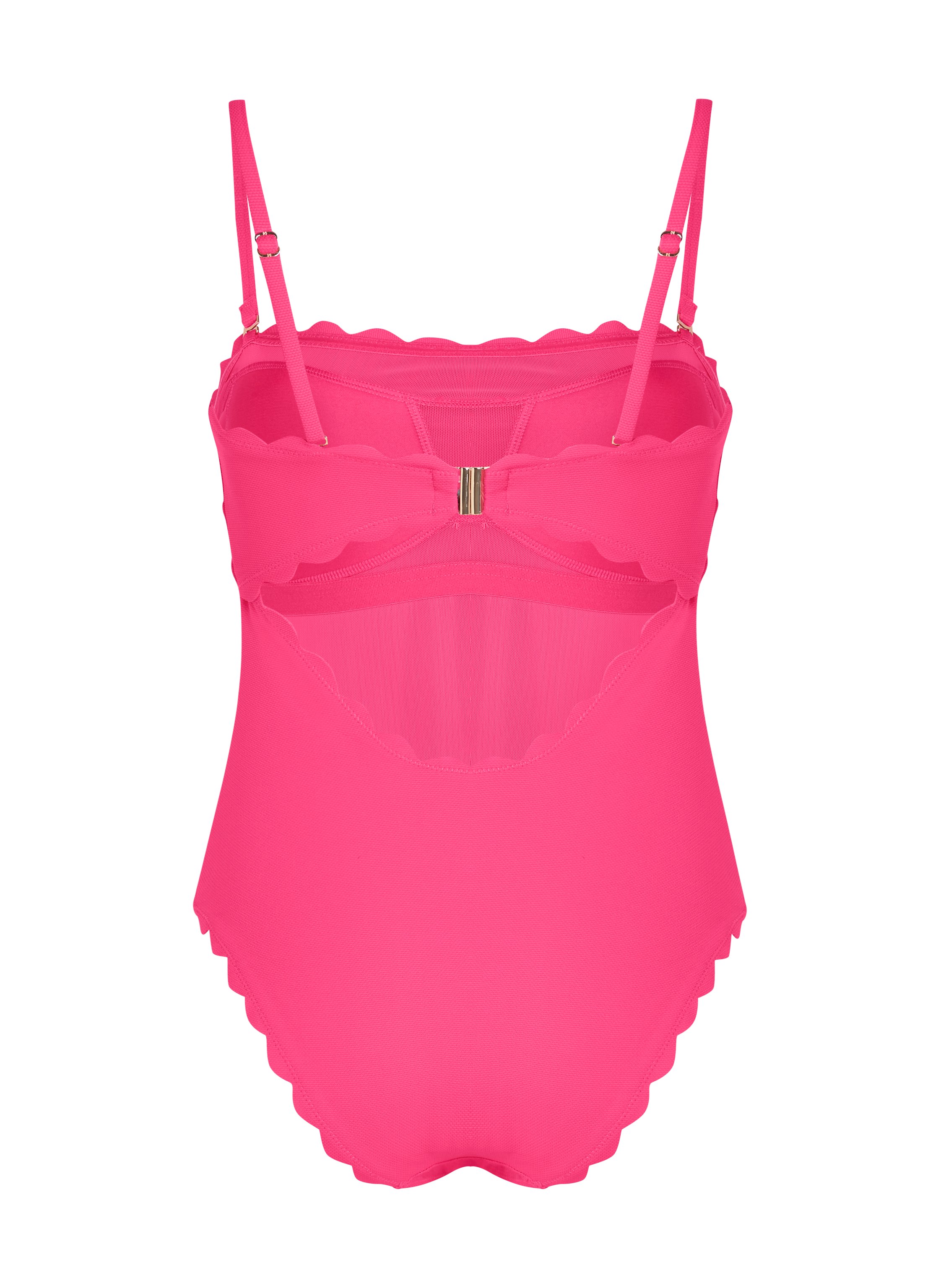 Bandeau Scallop Swimsuit, Pink, main