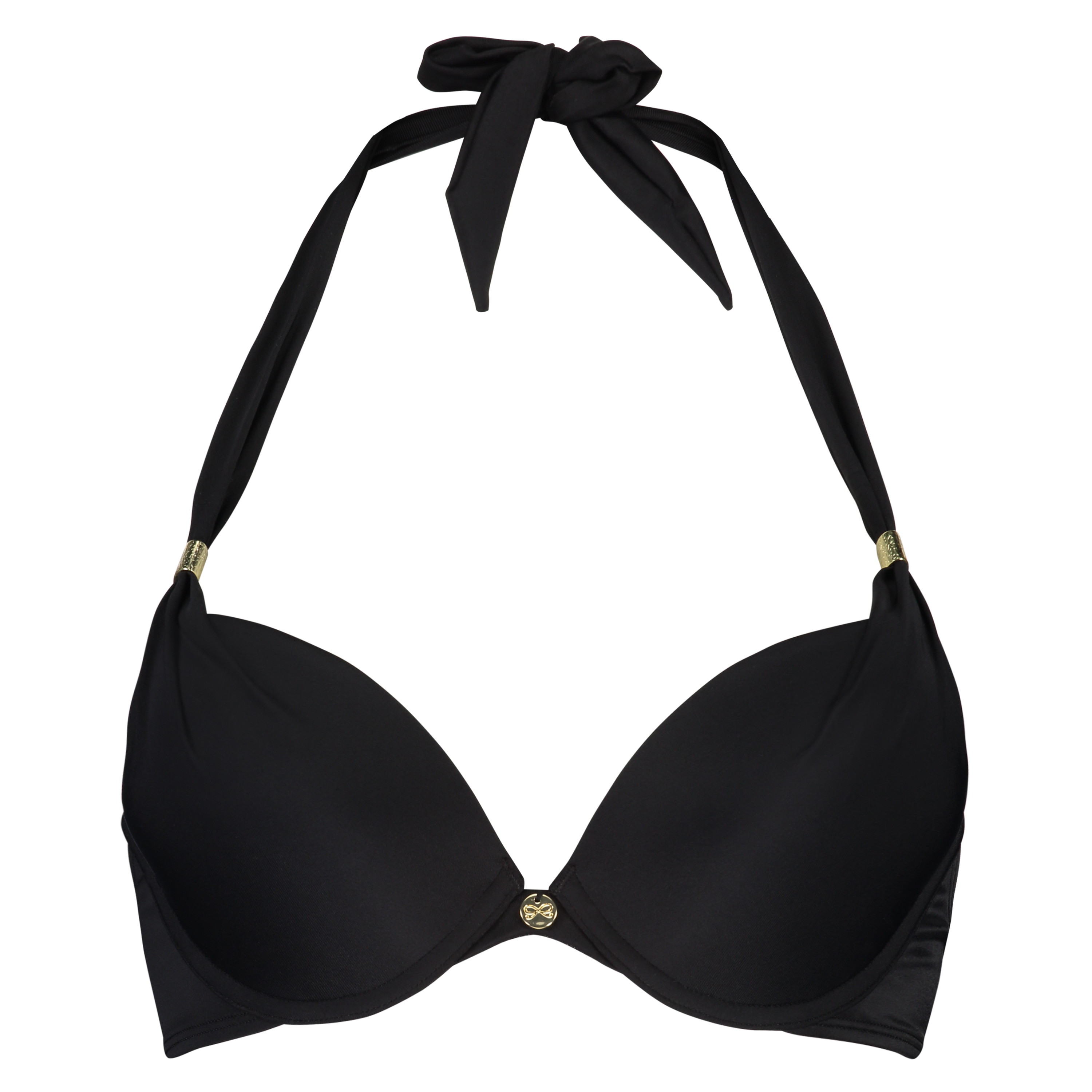 Boho Chick Padded Push-Up Bikini Top, Black, main
