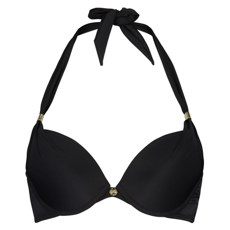 Boho Chick Padded Push-Up Bikini Top, Black