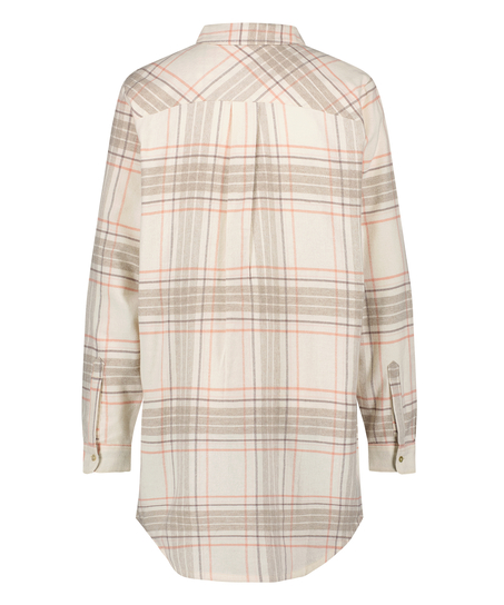 Boyfriend Check Nightshirt, Beige
