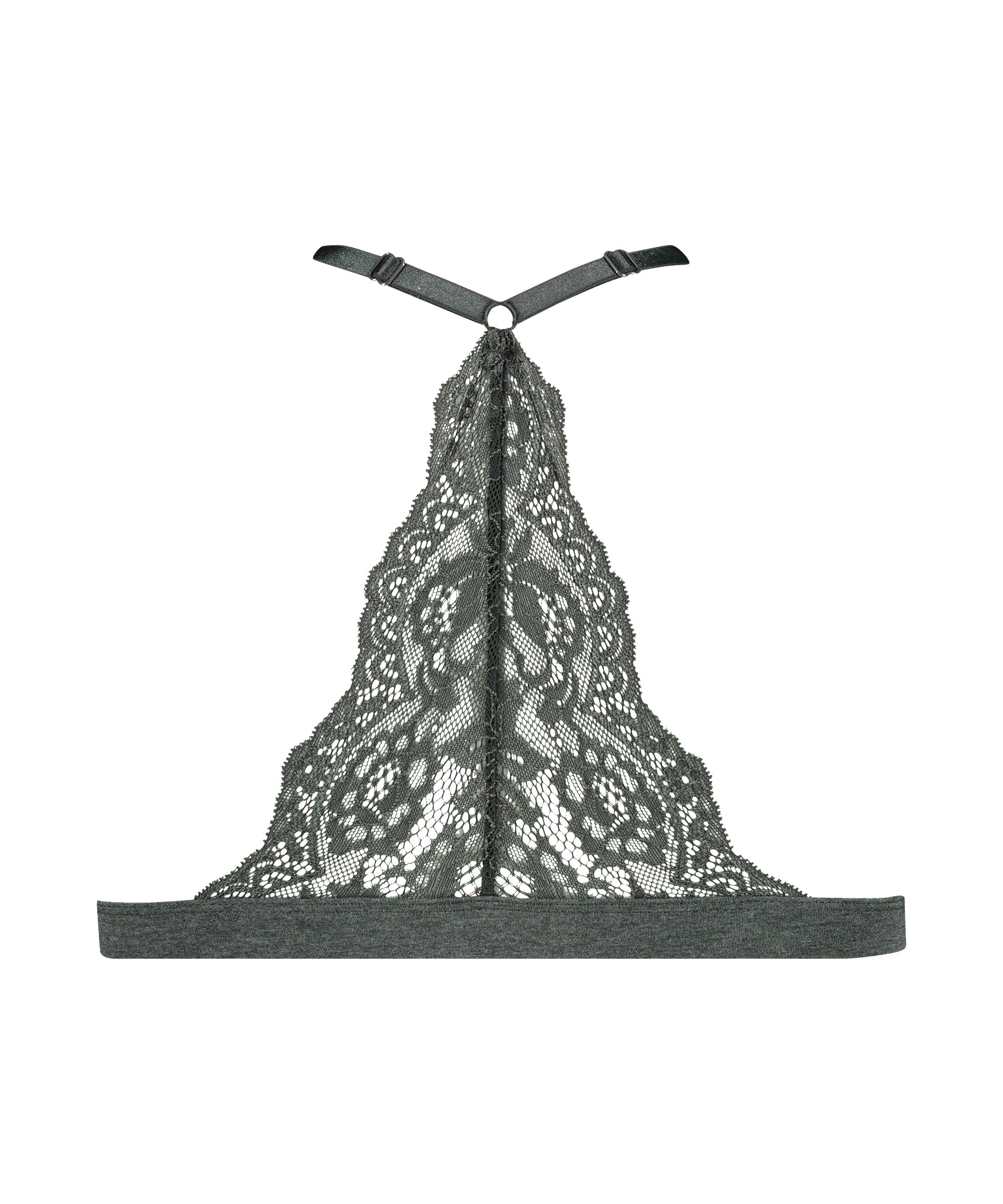 Chloe Cotton Padded Triangle Bralette, Grey, main