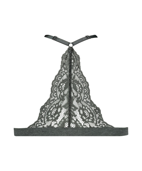 Chloe Cotton Padded Triangle Bralette, Grey