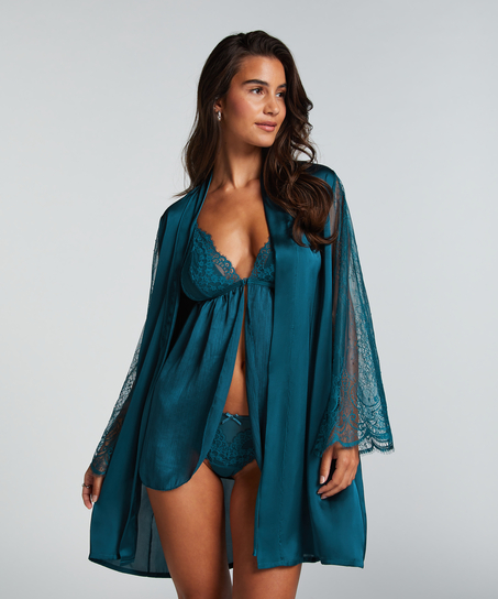 Satin Kimono, Blue