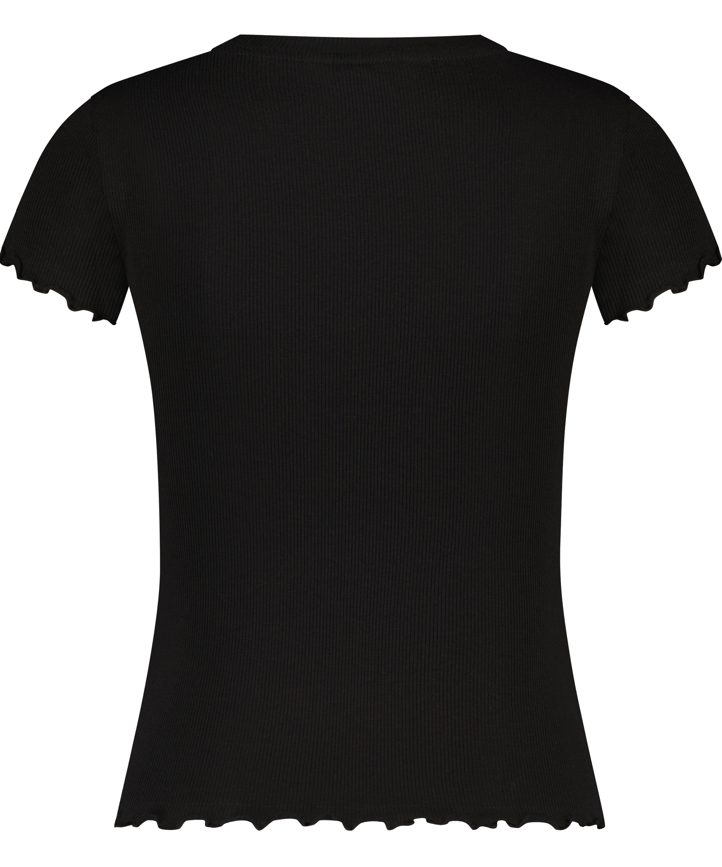 Rib shirt with short sleeves, Black, main