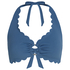 Scallop Halter Bikini Top, Blue