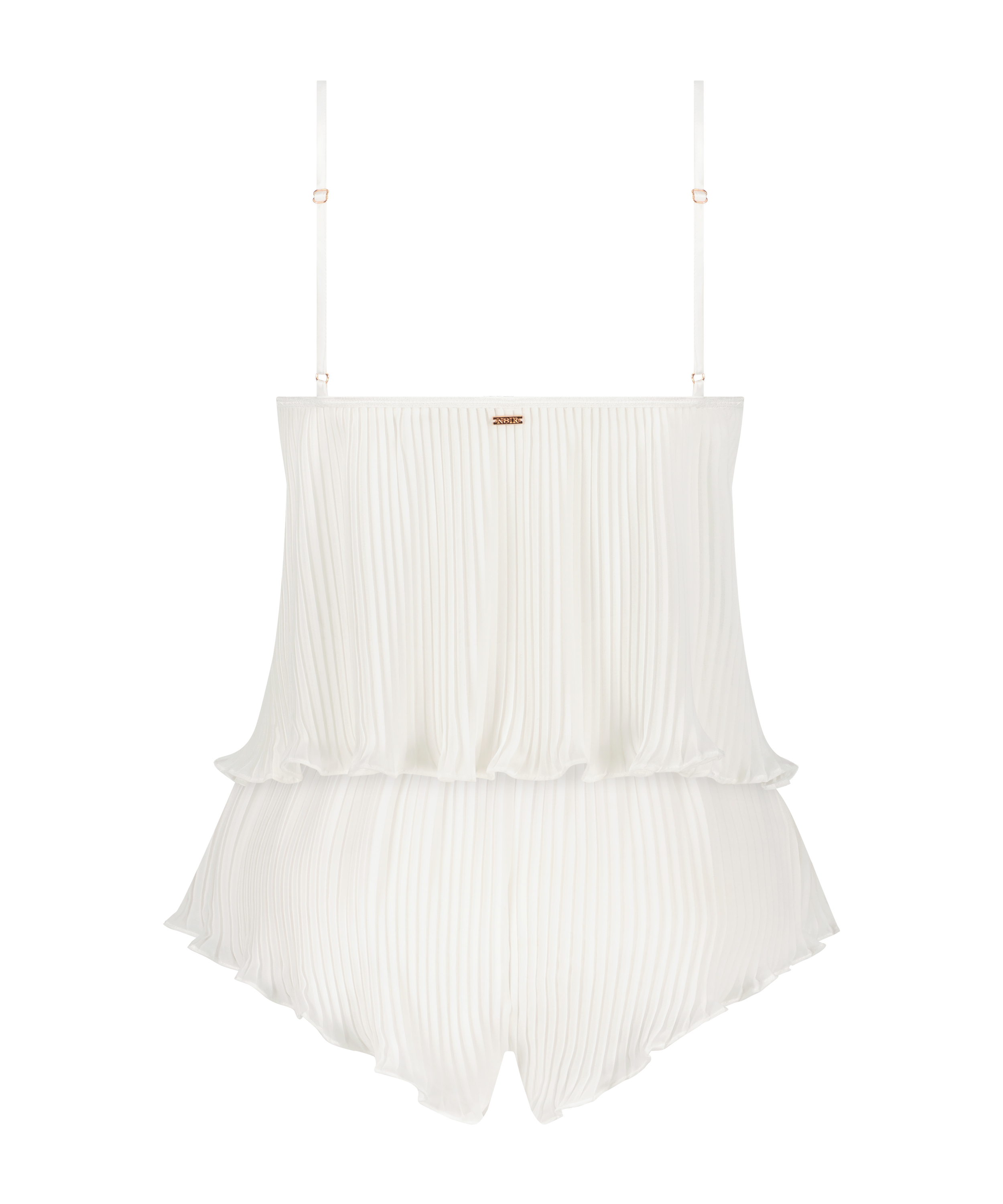 Chiffon Plisse Cami Set, White, main