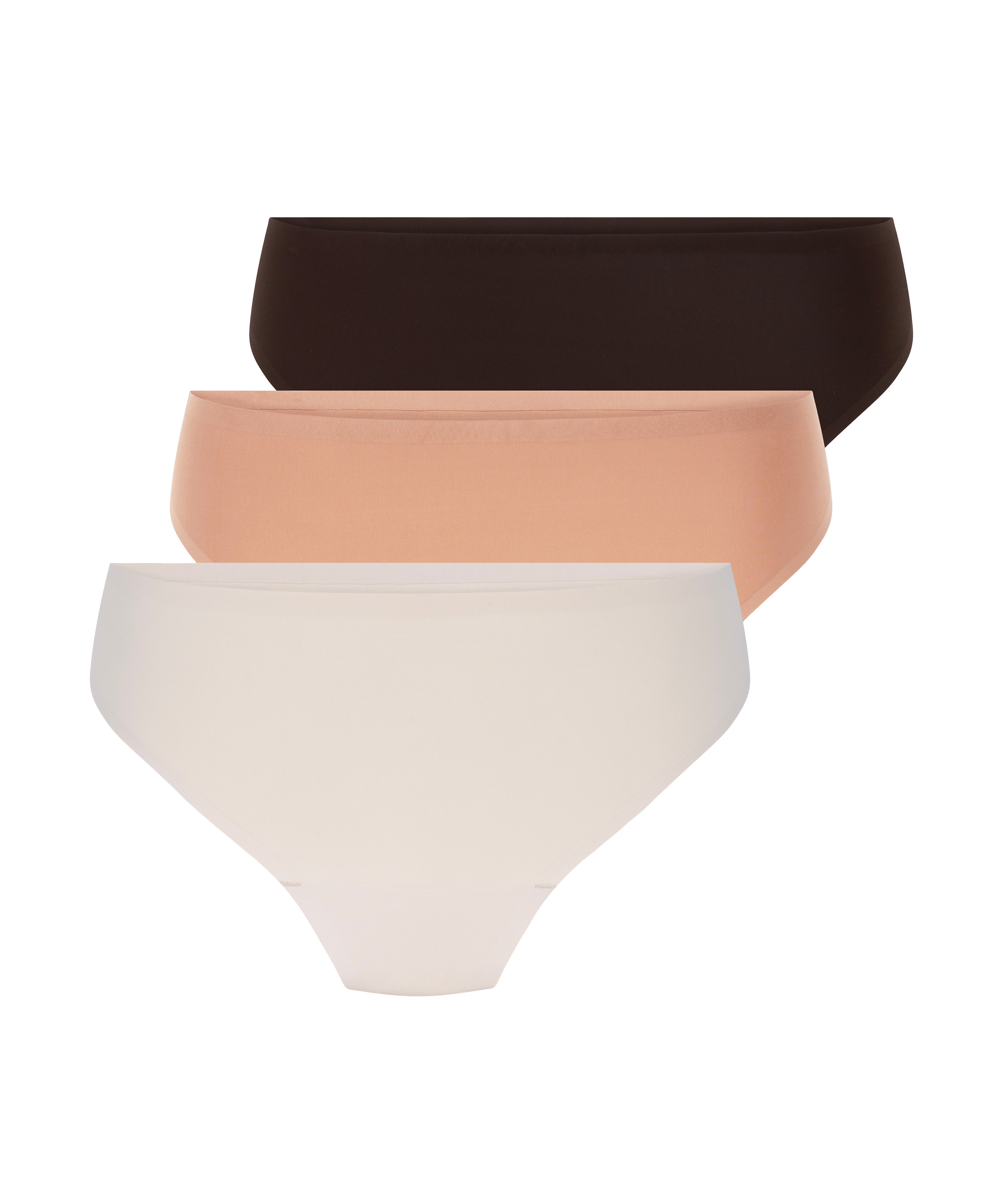 3-pack invisible thongs, Brown, main