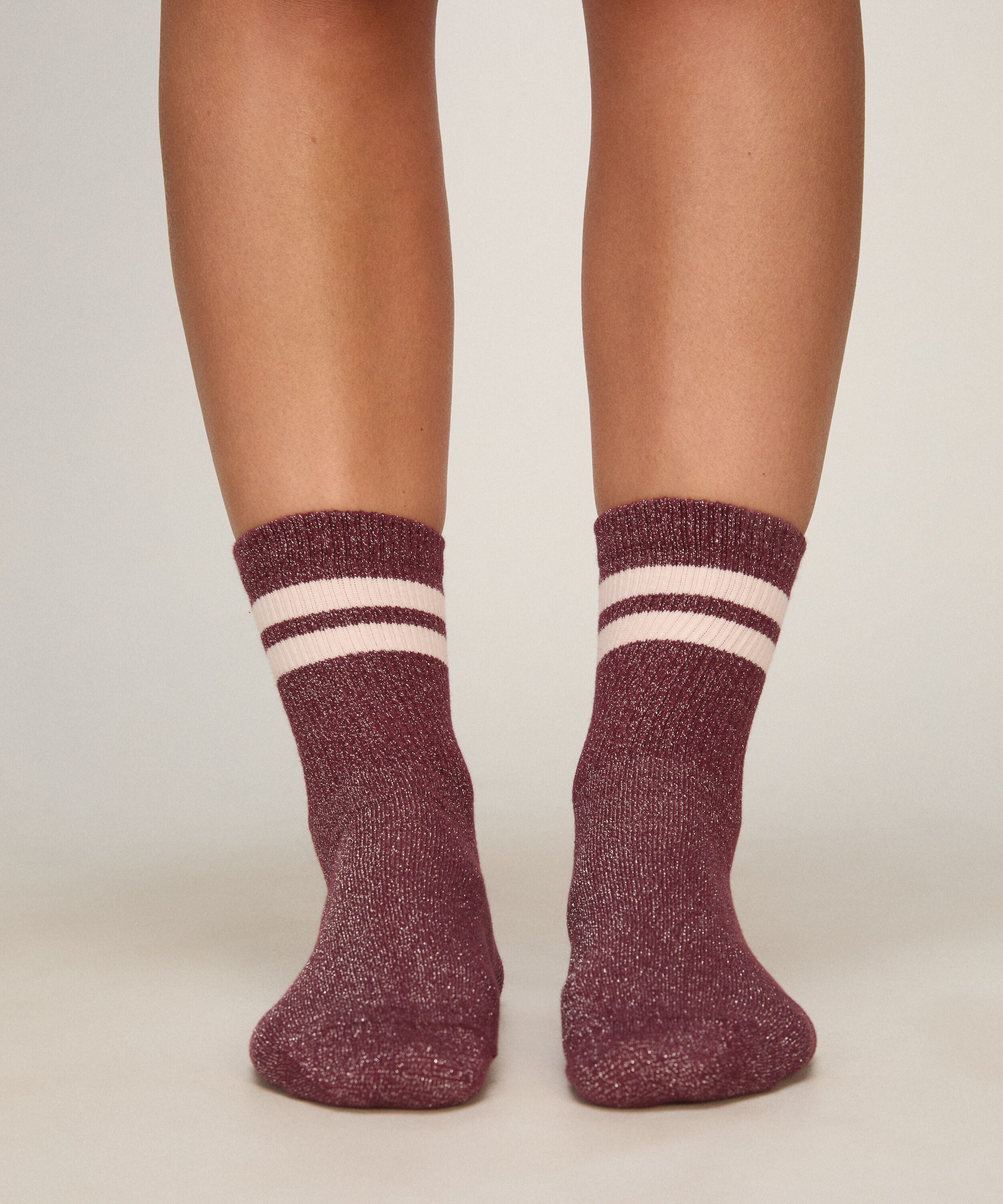 Socks Lurex Stripe, Purple Socks Lurex Stripe, Purple