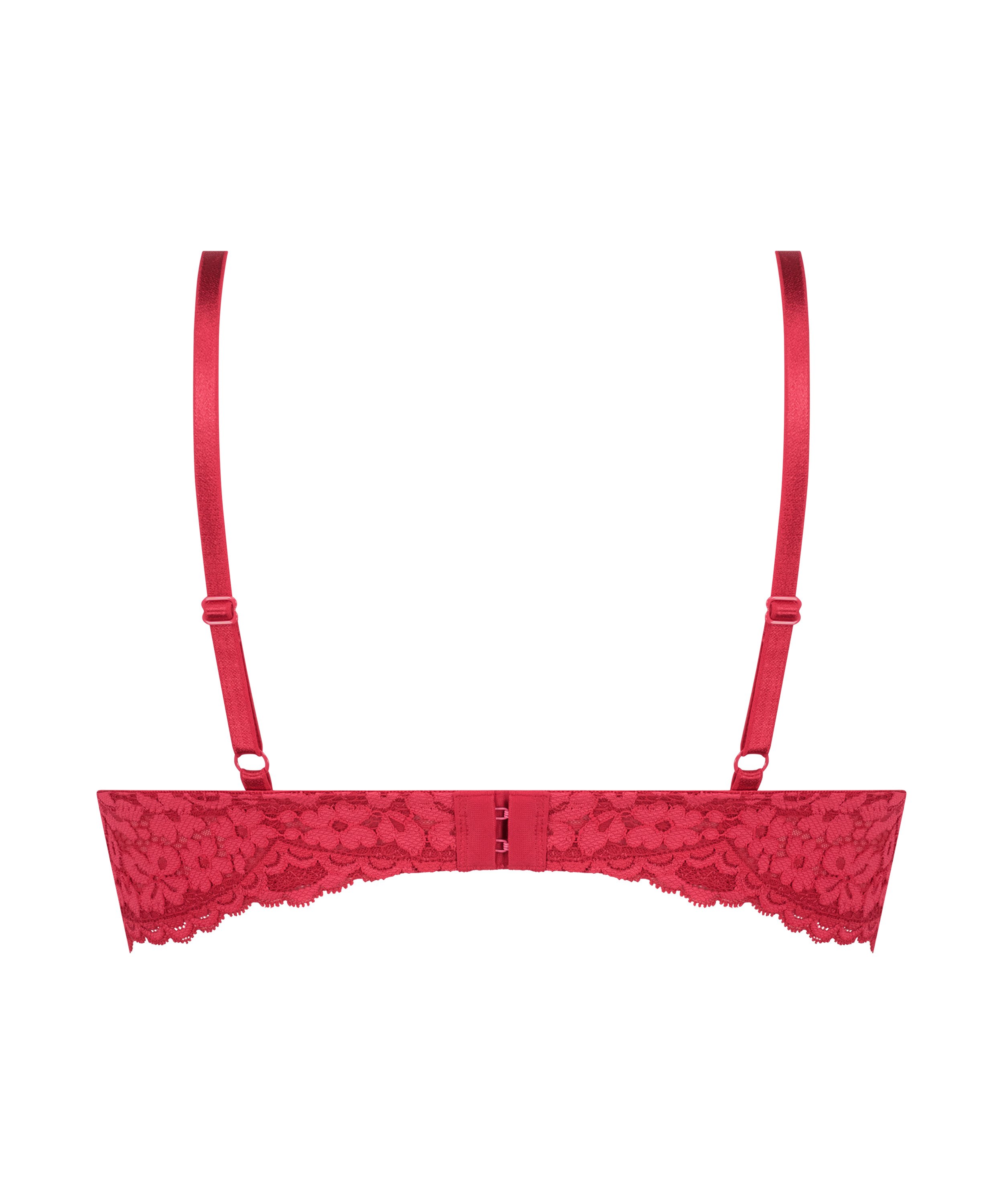 Rose Padded Underwired Bra, Red, main