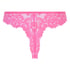 Lace Back Invisible Thong, Pink