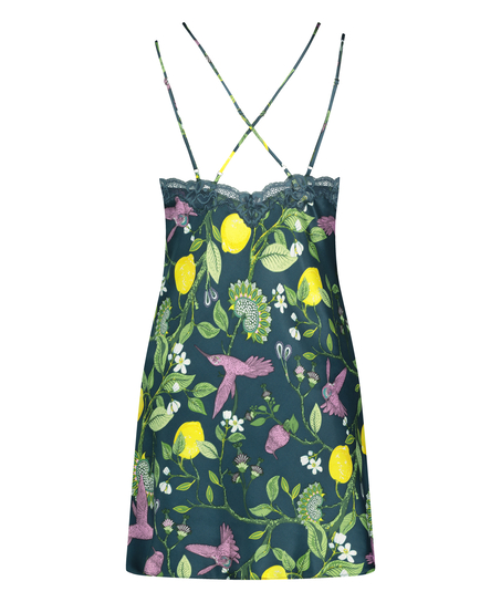 Satin slipdress, Blue