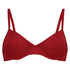 Pagoda non-padded underwired bikini top, Red