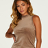 Velours Sleeveless Top, Brown