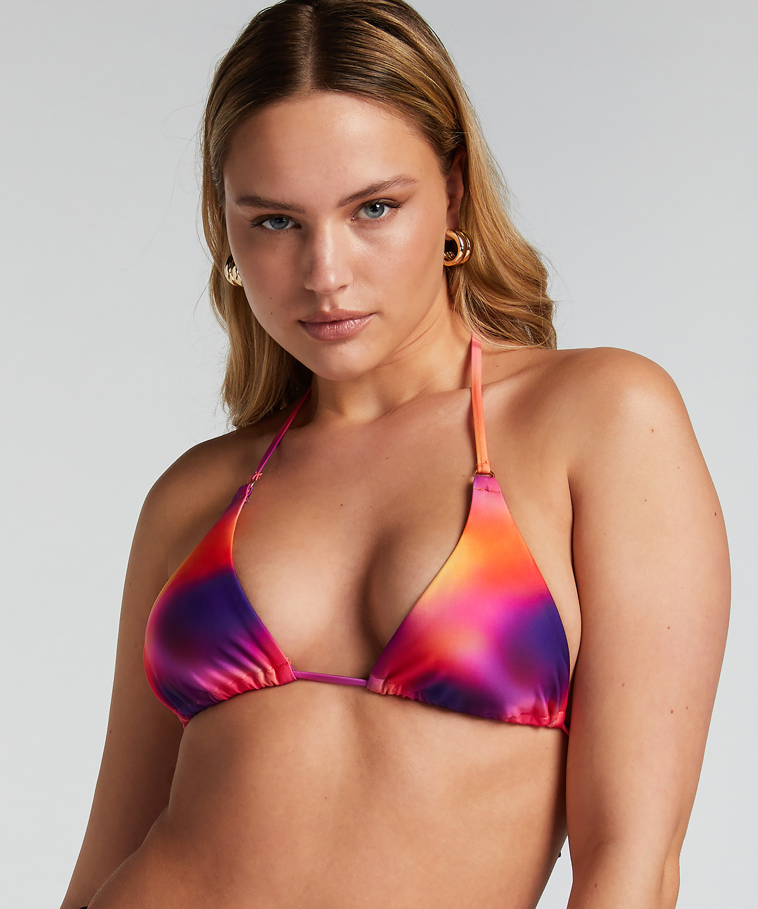 Sunset Triangle Bikini Top, Purple, main
