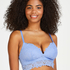 Shiloh Padded Non-wired Longline Bra, Blue