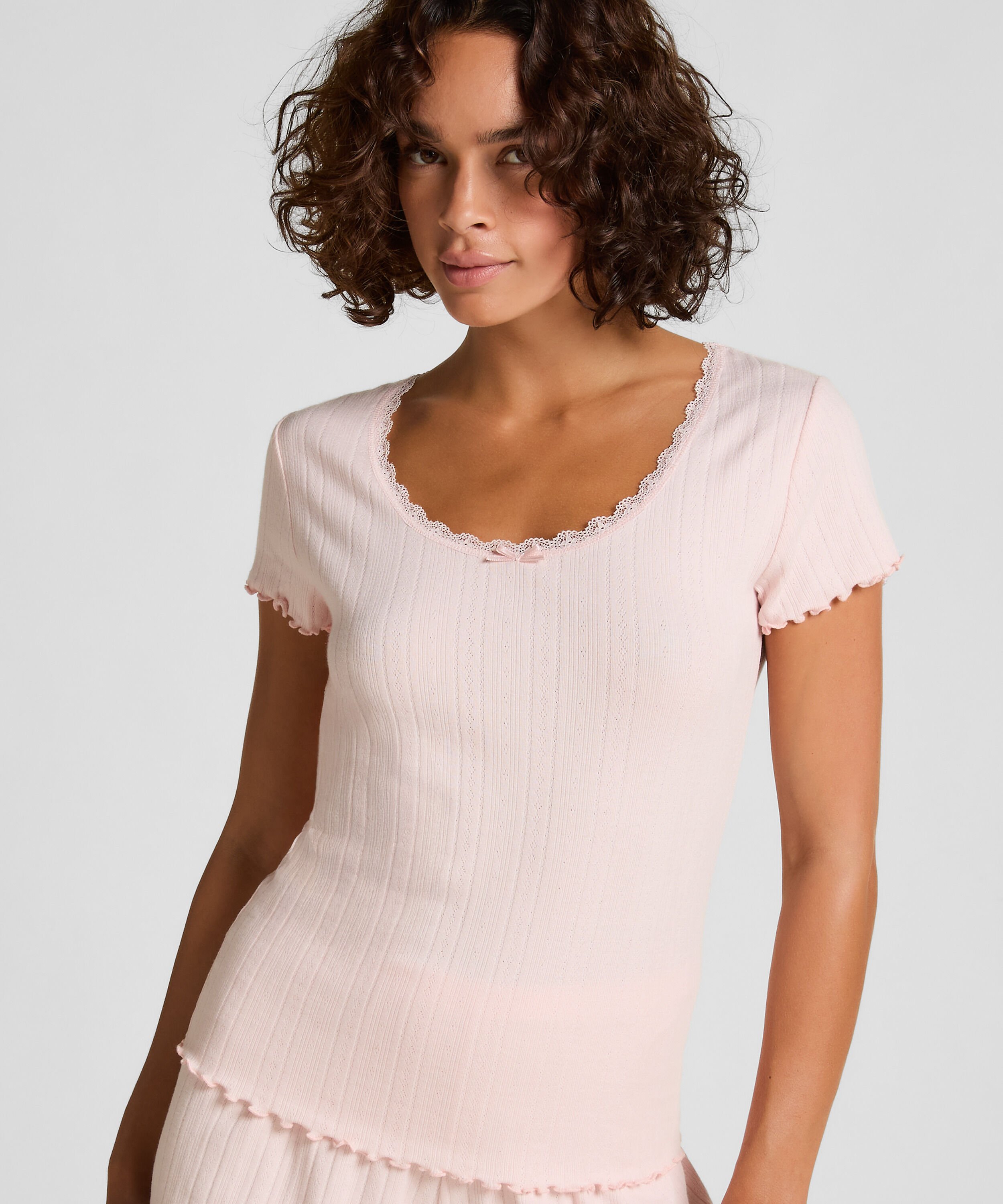 Pointelle Top Lace, Pink