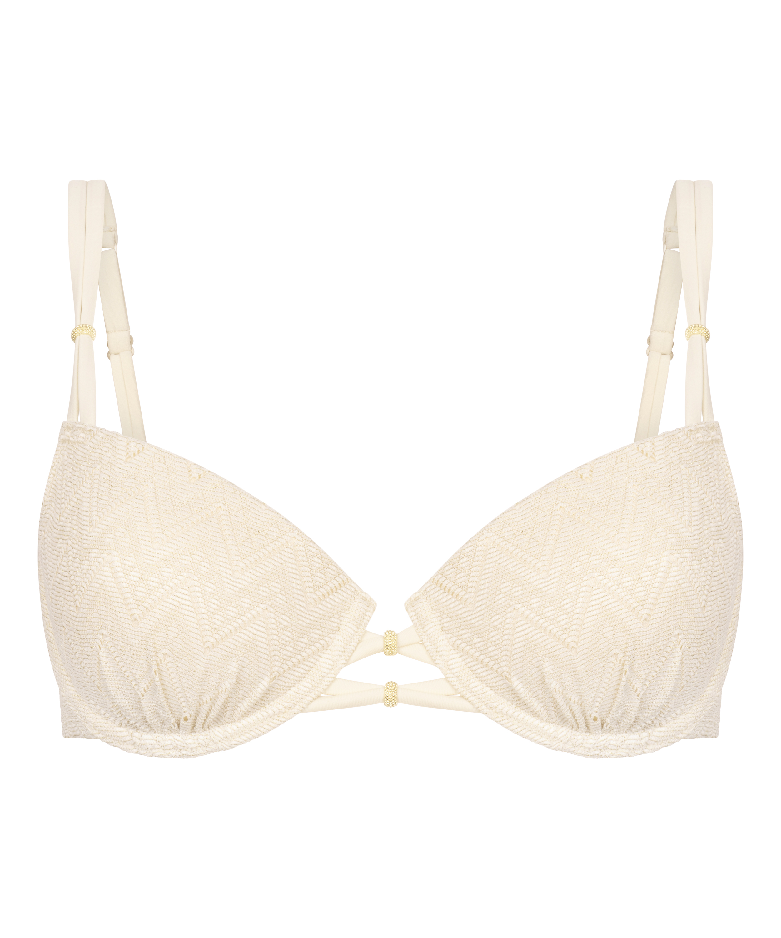 Crochet Bikini Top, White, main