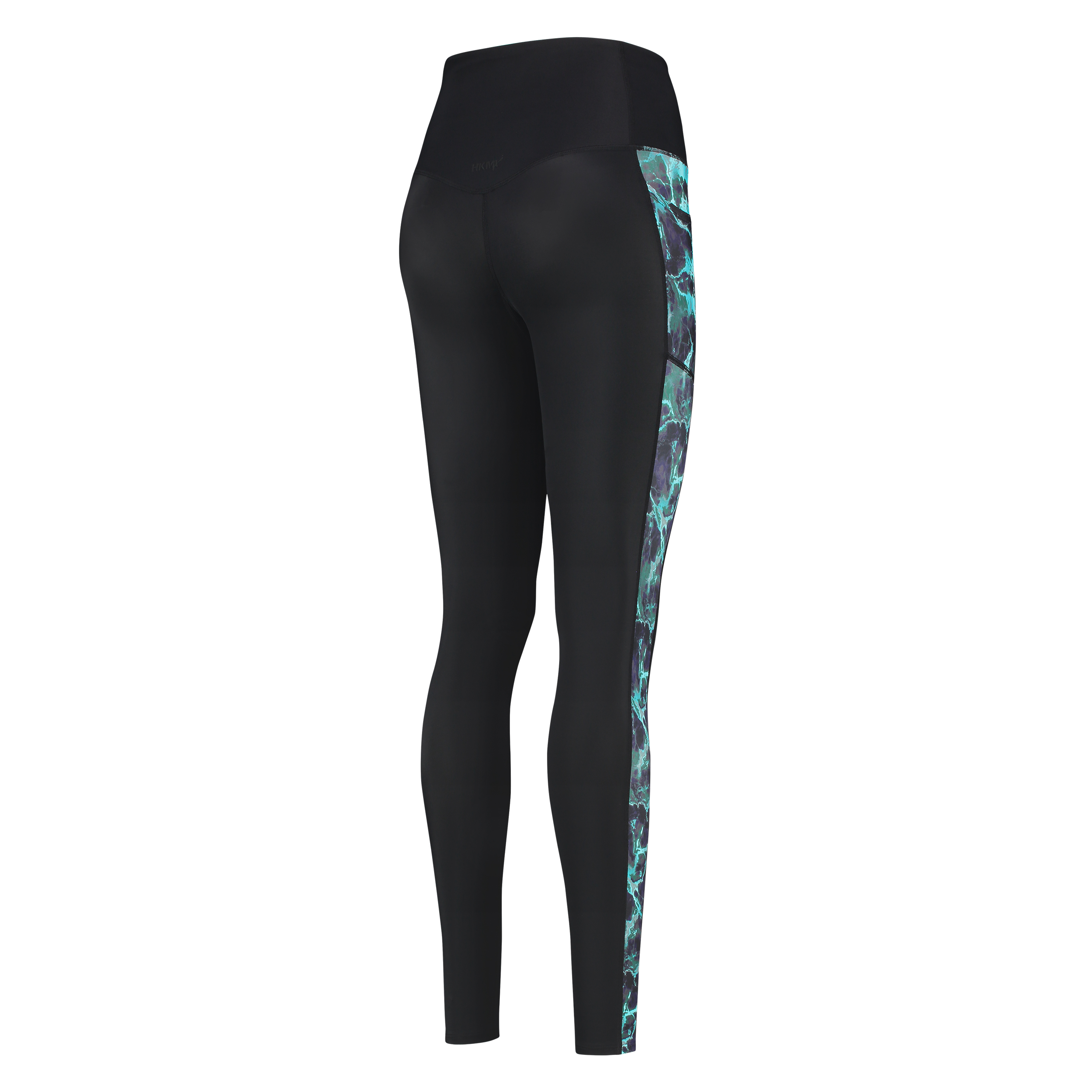 HKMX high-waist sports leggings marble level 3, Blue, main