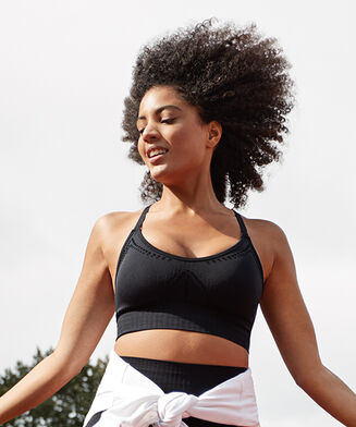 HKMX The Comfort Level 1 Sports Bra, Black