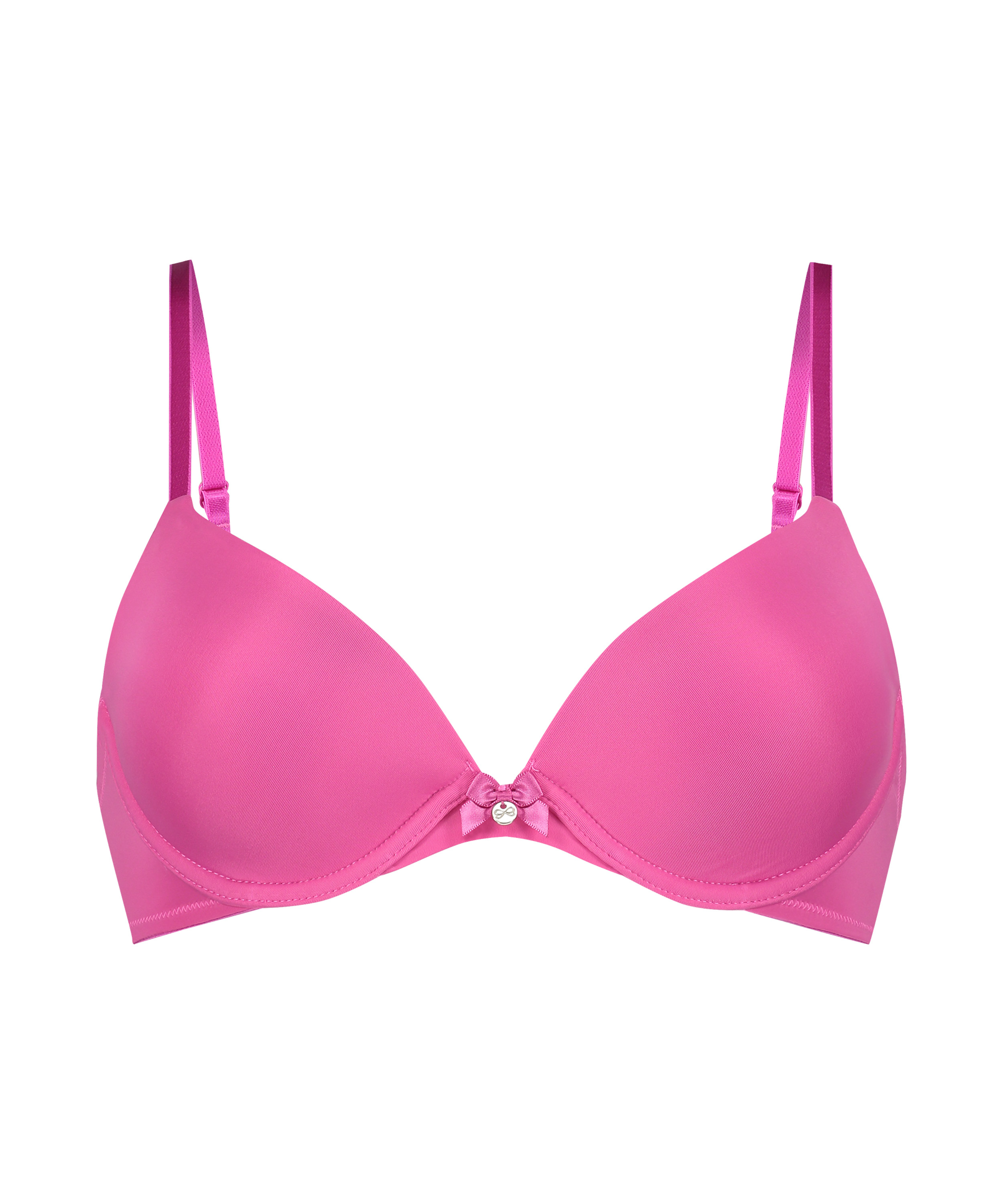 Plunge Padded Underwired Bra, Pink, main