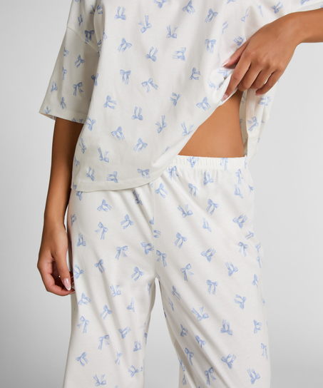 Pyjama Set Cotton Jersey Long, White