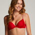 Plunge Padded Underwired Bra, Red